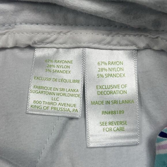 Lilly Pulitzer Shorts Buttercup Knit Womens 8 Blue Stretched Pockets Scalloped - Picture 11 of 13